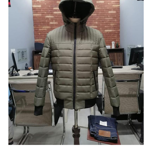 定制标志男式轰炸机夹克帆布夹克冬季加大码价格便宜 - Product Image 3