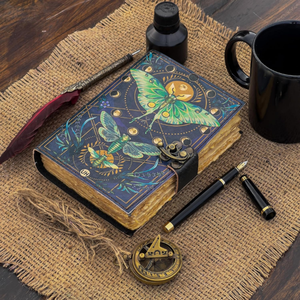 สมุดบันทึกหนังเรื่อง spell Book of SHADOW แบบมีตะขอล็อคแบบ Luna moth Butterfly ลายวินเทจ wiccan ขนาด7x5นิ้ว - Product Image 5