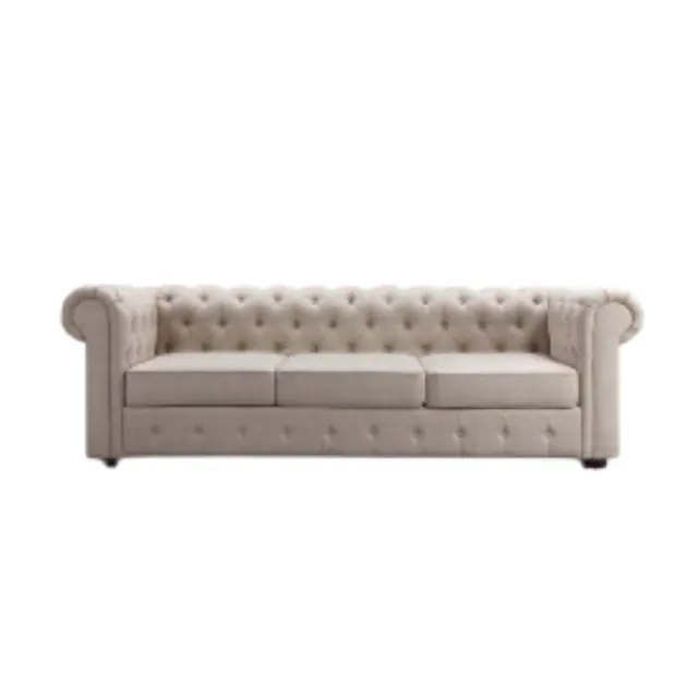 Longo sofá com madeira maciça e tecido confortável hotel almofada mobiliário moderno design elegante sofá sala sofás