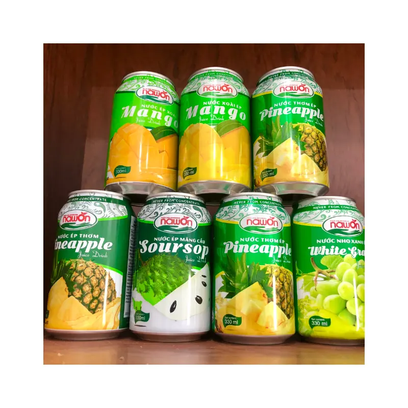 330มล. NAWON กระป๋อง Soursop สับปะรดองุ่นน้ำมะม่วง-น้ำผลไม้ผสม-30% ผลไม้ธรรมชาติ-น้ำผลไม้ธรรมชาติ