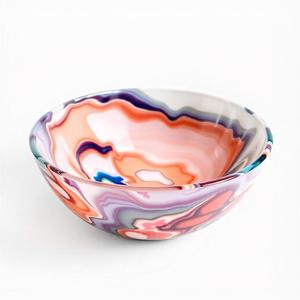 优雅的现代厨房服务用品高级家庭餐饮餐具充满活力的艺术漩涡饰面环氧树脂碗优雅的模型
