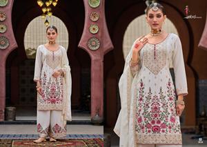 Nakış iş üst dijital baskı ile zarif Chinon Dupatta Plazo Set düğün resepsiyonları ve geleneksel etkinlikler için mükemmel - Product Image 6