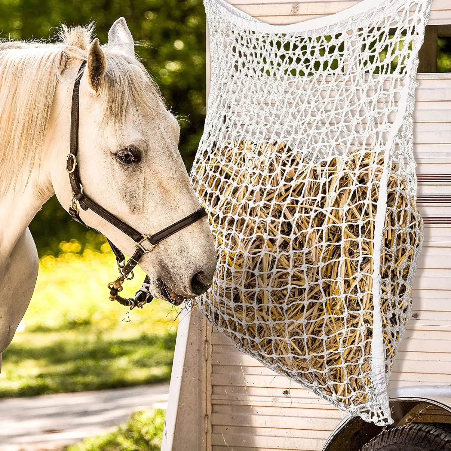 Filet d'alimentation pour chevaux, sacs d'alimentation pour chevaux avec de petits trous, filet à foins de tous types b