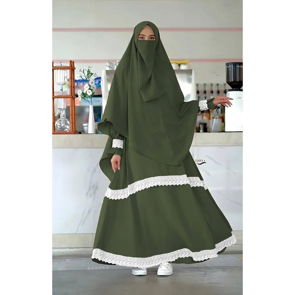 2023 modeste vêtements islamiques caftan crêpe mousseline de soie Satin Hijab Jilbab Khimar dubaï femmes Maxi longue Abaya robe musulmane