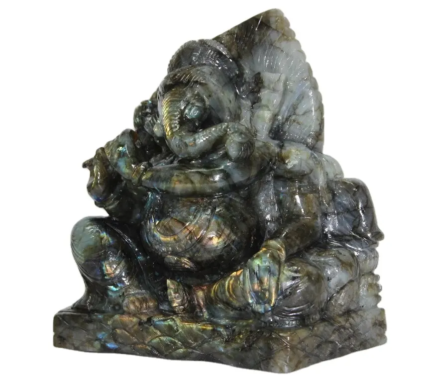 Deve acquistare prezzi all'ingrosso Labradorite naturale Ganesha scultura statua artigianale scultura tutte le dimensioni disponibili