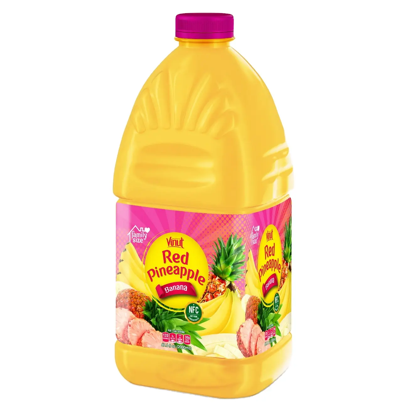 Floz-zumo de piña roja VINUT, diseño de embalaje de bebidas, zumo de piña, plátano, 67,6