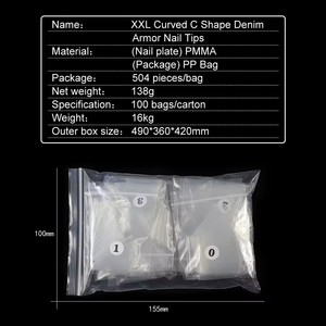 Aillsa 480 adet XXL tırnak ipuçları hafif ince yanlış tırnak C eğrisi şekli yapay tırnaklar uzun düz temizle yarım kapak tırnak ipuçları - Product Image 3
