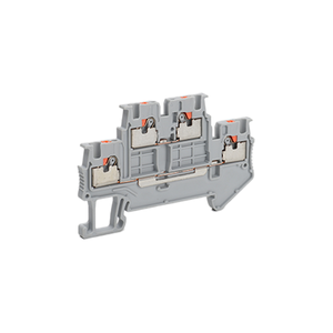 Bloque de terminales de doble capa 16A 500V Push-In RPTTB1.5 Carril DIN para aplicaciones automotrices y de resorte Hecho de PC y nailon - Product Image 1