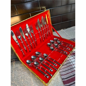 Stainless Steel Silverware Luxurious Top Quality Flatware Set With Wooden Box Fork Knife Spoon Kitchenware <strong>Eno</strong> Friendly Cutlery
