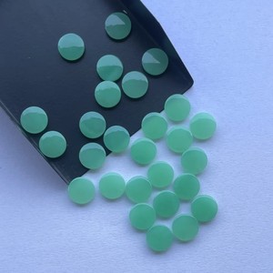 8mm 10mm12mmナチュラルグリーンクリソプレースストーンスムースコインシェイプフラットディスクルーズジェムストーンジュエリー用ディスクストーンをリアルに