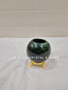 Doğal ve nadir yeşil yeşim küre mumluk holing mumlar veya ev dekorasyon varış stokta sınırlı stok