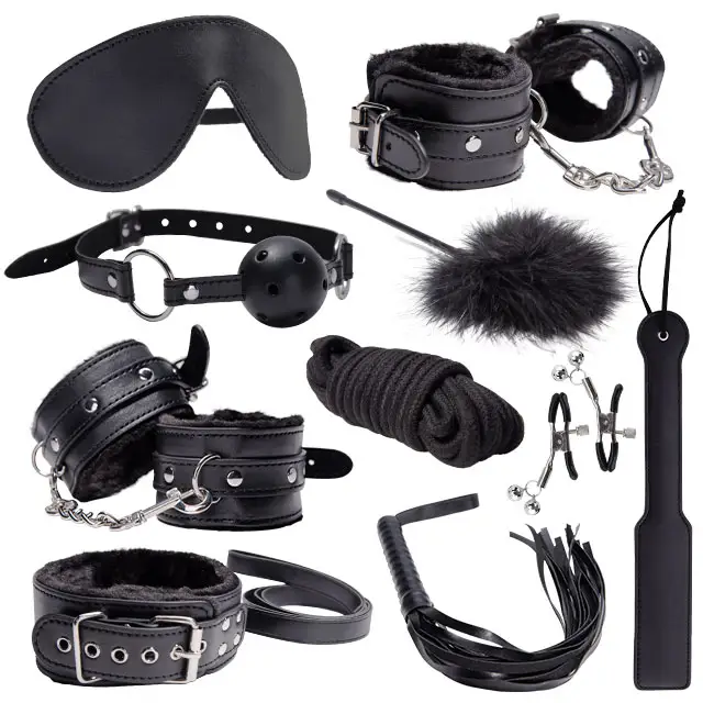 Venta al por mayor Bondage Kit Bondage Restricciones Sexuales Eroticos Adultos Juguetes Sexuales para Parejas Sexo Cuero Bondage Set BDSM Cinturones