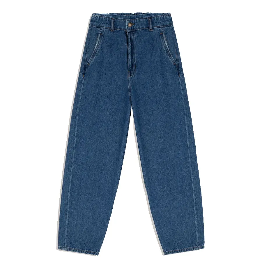 Nieuwste 2023 Zomer Aankomst Modieuze Baggy Jeans Te Koop Steen Gewassen Elastische Taille Jeans Met Zij-En Achterzakken
