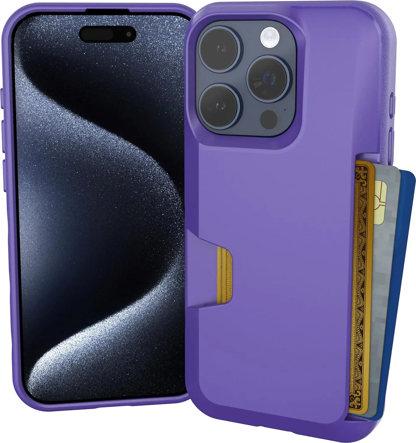 새로운 트렌드 iPhone 15 Pro 지갑 케이스 슬림 지갑 + 보호 신용 카드 홀더 모바일 커버 홀더 포함