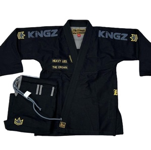 <span class=keywords><strong>2025</strong></span> onaylı yüksek kalite örgü kumaş dimi pamuk Judo Kimono Judo Gi/özel tasarım nakış Pacthes Kingz modeli BJJ Gi
