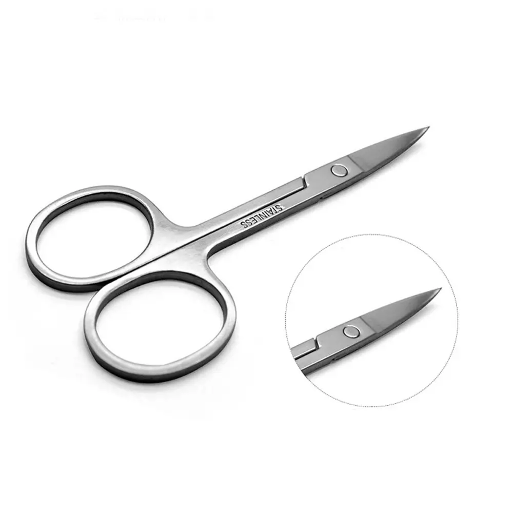 Tesoura de aço inoxidável para cortar cutículas, removedor de pele morta, ferramenta para pincel e unhas, ferramenta para maquiagem de sobrancelhas, 1 unidade