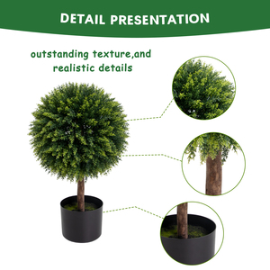 Temu Bán Buôn 4.5ft Trong Chậu Ô Liu Đôi Cây Topiary Gần Tự Nhiên Bóng Nhà Máy Nhân Tạo Xoắn Ốc Cây - Product Image 2