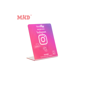 Disesuaikan NFC Google Review akrilik berdiri kode QR meja Media sosial Display berdiri - Product Image 4