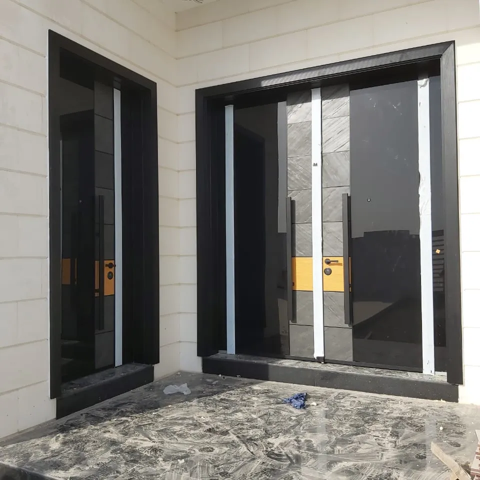 Porte in acciaio di sicurezza turca di alta qualità, porte d'ingresso anteriori moderne in metallo per case design personalizzabile dimensioni colore