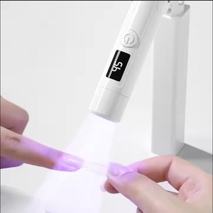 可充电迷你紫外发光二极管指甲灯，带支撑360可旋转二合一液晶凝胶x软凝胶指甲尖延伸曲线闪光固化 - Product Image 1