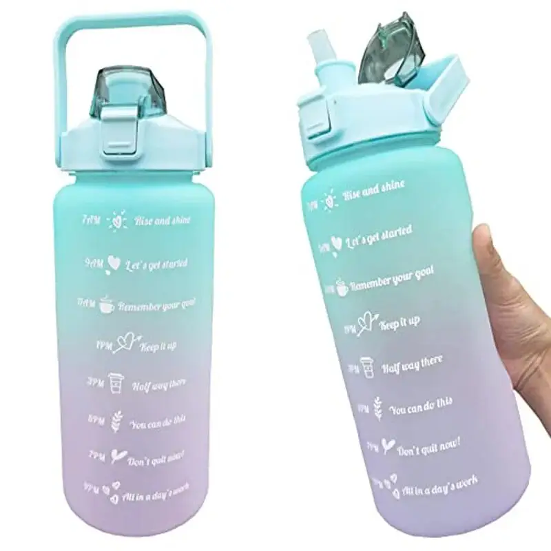 Dropshipping productos 2024 botella de agua ligera portátil 2 litros de gran capacidad con botella de agua deportiva con pajita