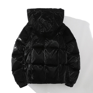 设计师品牌男士高街风格连帽羽绒服加大码泡泡冬季加厚河豚大衣帆布面料