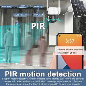 Telecamera di rete con sensore Cmos Full Hd a bassa potenza con rilevamento del movimento scheda di memoria 4G Wifi CCTV IP PTZ telecamera solare - Product Image 5