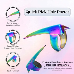 Toptan özel Logo dikiş örgü parmak aracı kesit yüzük için örgü saç peruk dokuma kıvırma şekillendirici olmayan keskin ucu - Product Image 2