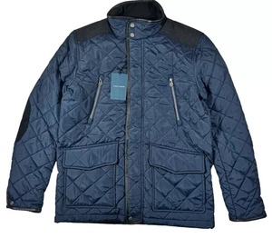 NWT erkek kapitone Puffer karışık medya ceket M L XL <span class=keywords><strong>2XL</strong></span> donanma