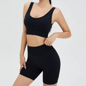 Custom Manufacturer Women's Seamless Padded Deep Neck Sports Bra High Support Seamless Sports Bra for <strong>Gym</strong> Workouts - Product Image 5