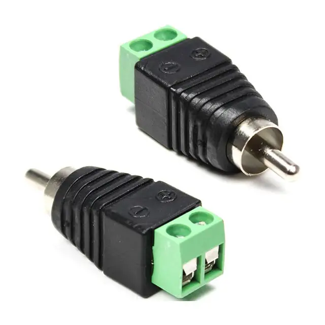 RCA to AV Screw Terminal Connector RCA Cable Audio Male Plug screw type solderless wire connector Converter Audio Connectors
