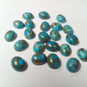 100% Natural Blue Copper Turquoise Oval Shape Cabochon Loose Gemstones All Calibrated Size Available Affordable Prices <strong>Bulk</strong> - Product Image 2