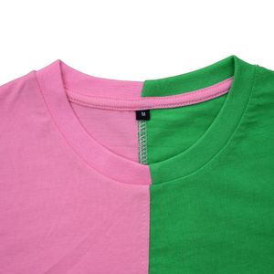 AKA iki ton pembe ve yeşil Sorority T-Shirt 1908 kurucu yıl yunan mektup Tee yumuşak pamuk şık bayan yunan yaşam giyim - Product Image 4