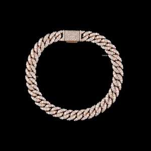Hip Hop lab grown Cuban Link Chain Iced Out 925 Sterling Silver Two ToneカスタムVVS lab createdダイヤモンドCuban Chain for wedding - Product Image 1