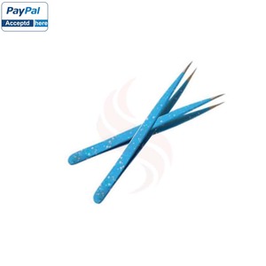 纤维尖直尖睫毛延伸镊子，带漂亮的纸质涂层定制睫毛镊子 - Product Image 6