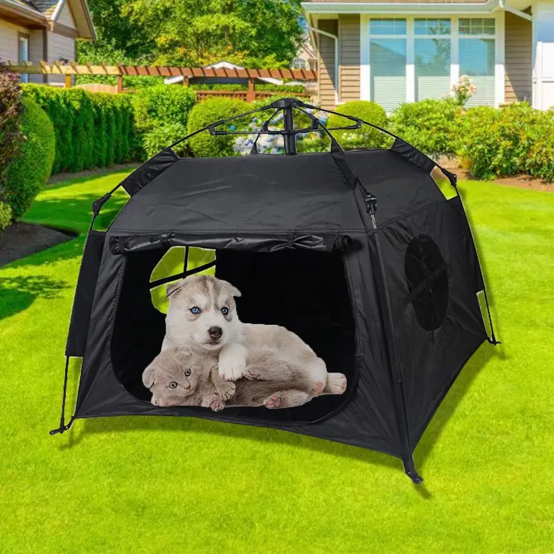 Pop up tự động Pet lều cho chó oxford có thể gập lại mát mẻ Lưới cắm trại lều không thấm nước trong nhà ngoài trời nhà vật nuôi