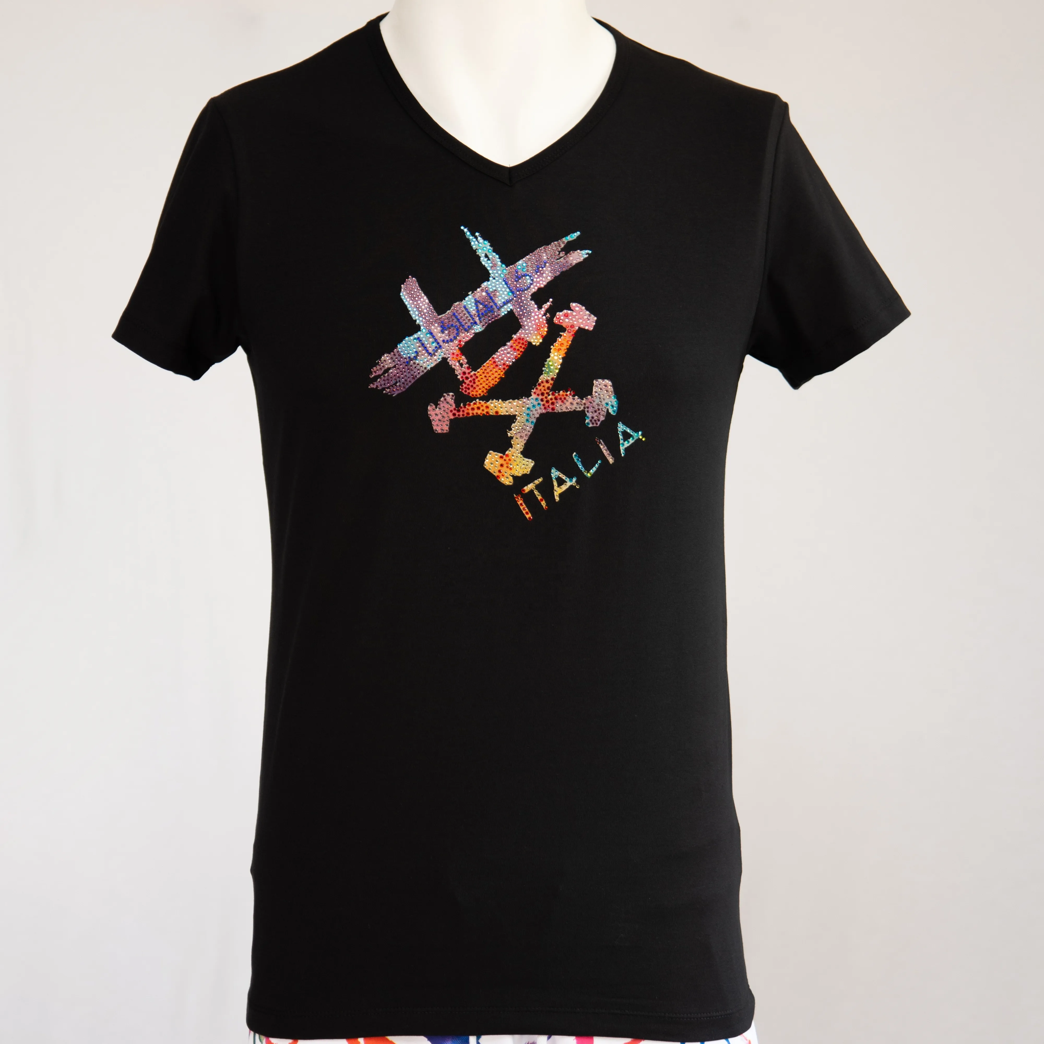 Camiseta masculina de manga curta, logotipo preto estampado com manga curta em spandex, itália, primavera, verão, 2023