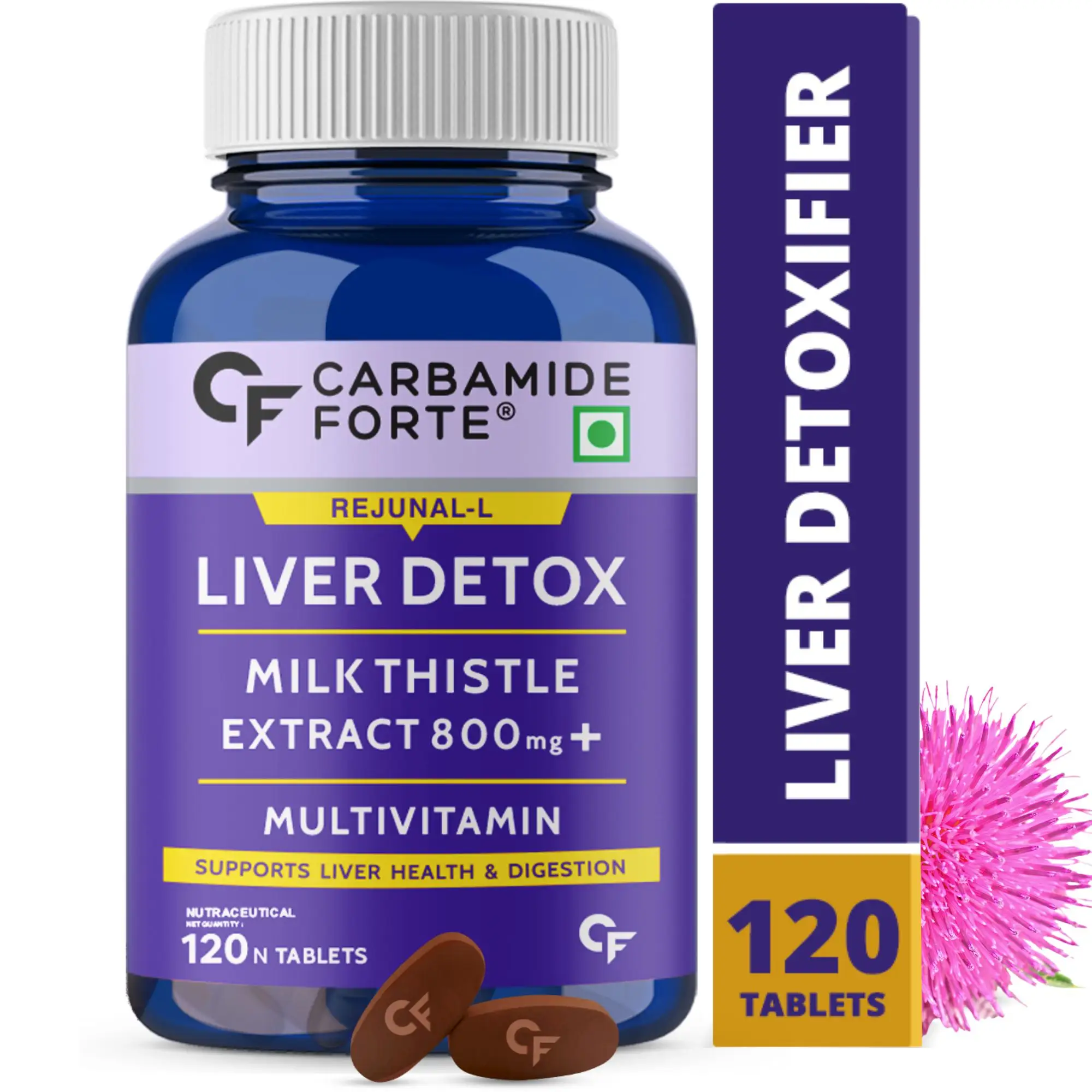 Suplemento de apoio do fíver \ tablet com extrato de caristeia de leite 600mg (30:1), multivitaminas e ácido amino | suplemento detox do fíver