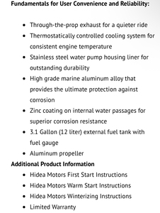 9.9hp มอเตอร์นอกเรือ Hidea - Product Image 3