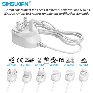 通用5V 1A 2A开关电源适配器，带发光二极管电脑材料交流DC美国欧盟英国非盟插头6V 2A电源适配器 - Product Image 4
