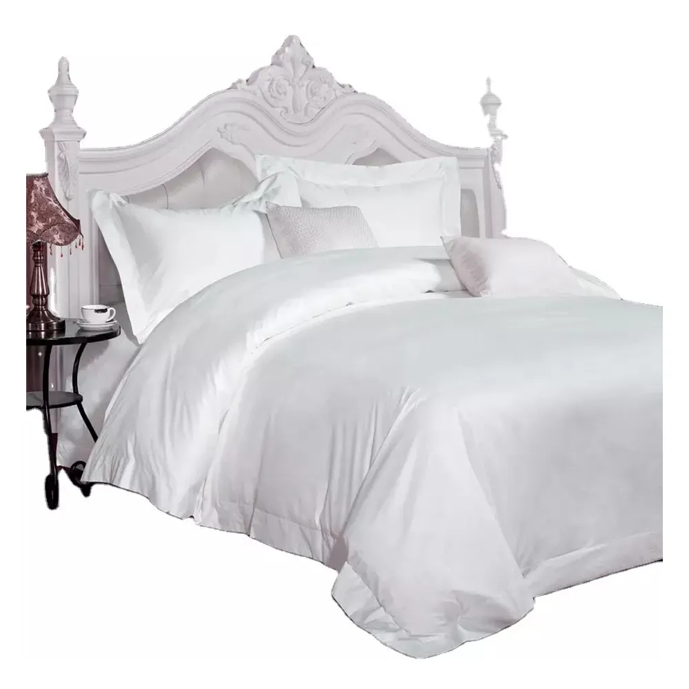 Sábanas de algodón 100% para cama de Hotel para adultos, Sábana plana de tamaño King, resistente, color blanco, el mejor precio, novedad