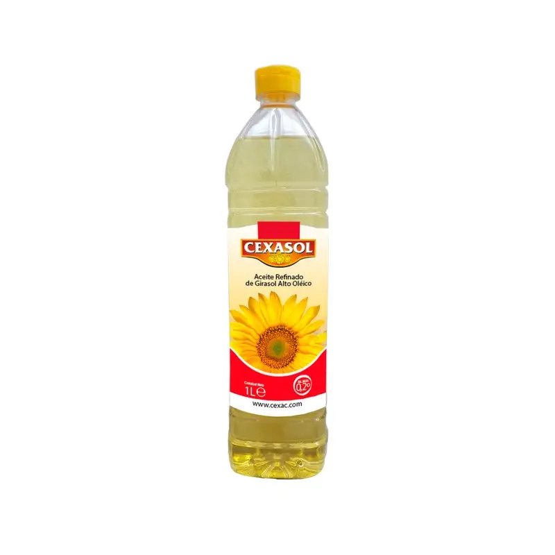 Aceite de girasol de alta calidad para cocina, botella de mascota X12 de 1 litro lista para la exportación, alta calidad, España