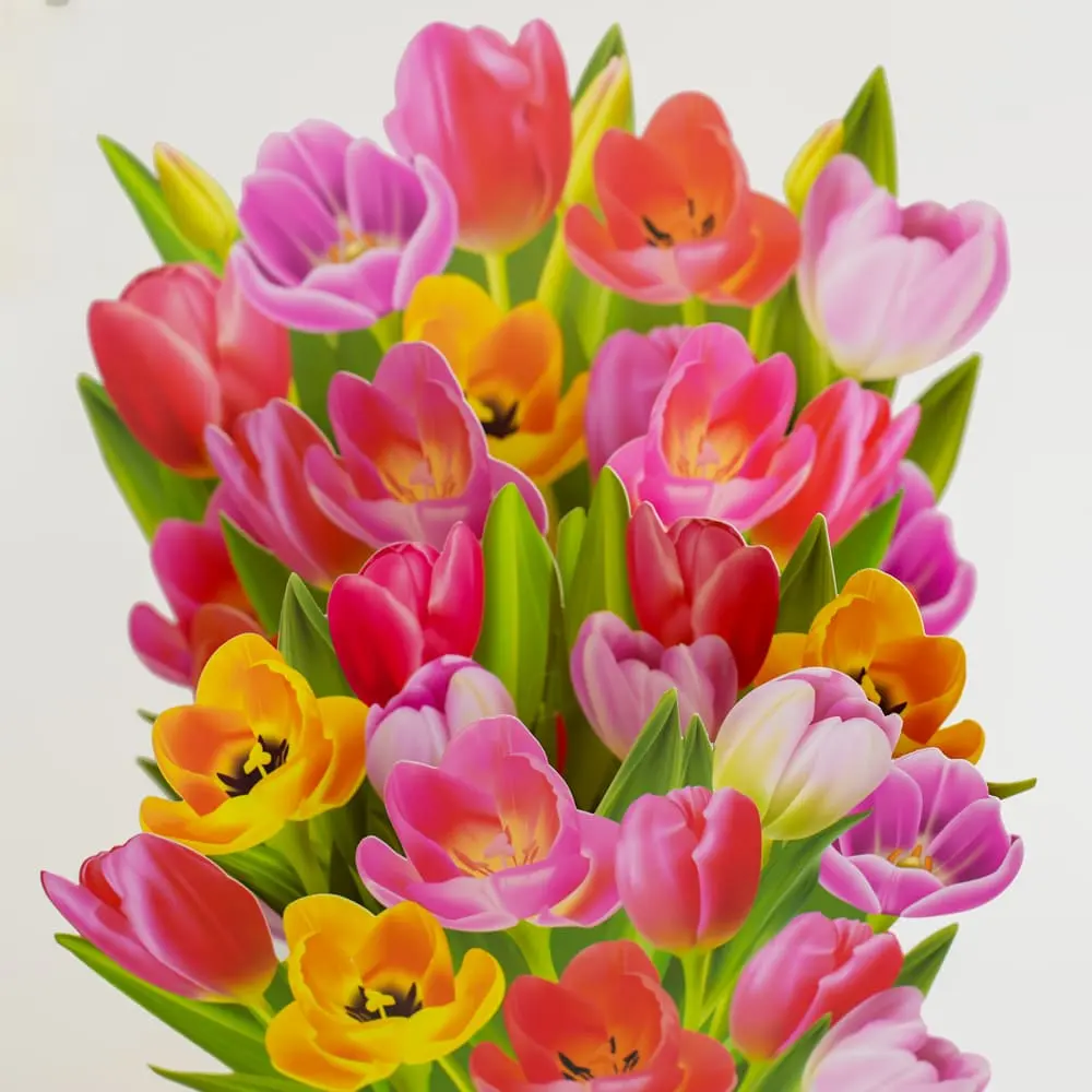Tarjeta del Día DE LA Madre Ramo de tulipanes Papel Kraft para decorar Productos de alta calidad 20 piezas 1 caja Fabricante vietnamita 0