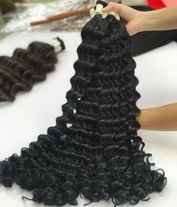 Üst derin dalga toplu sınıf Vietnam kalite toplu Remy saç ekleme 1B bakire manikür hizalanmış kıvırcık gevşek derin dalga tarzı - Product Image 6