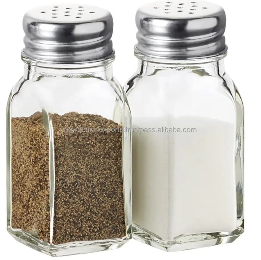 Conjunto de vidro de sal e pimenta (transparente)