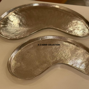 高品质阿拉伯风格镀银椭圆形服务托盘可重复使用的装饰金属托盘，是食品和服务的理想选择 - Product Image 5