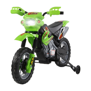3 yıl ve üstü çocuklar için yeşil eğitim tekerlekleri ile HOMCOM elektrikli motokros, 6V pil hızı 2.5km/s, 102x53x66cm - Product Image 1