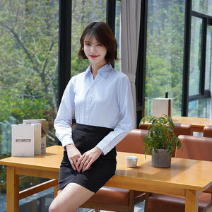 畅销ODM设计女士办公穿长袖正式衬衫工作服商务衬衫女礼服衬衫棉涤纶