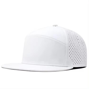 High Quality Custom Rubber <strong>Patch</strong> Performance Snapback Gof Hat Flat Bill Perforated Cap Hat 5-<strong>Panel</strong>, 100% cotton - Product Image 5