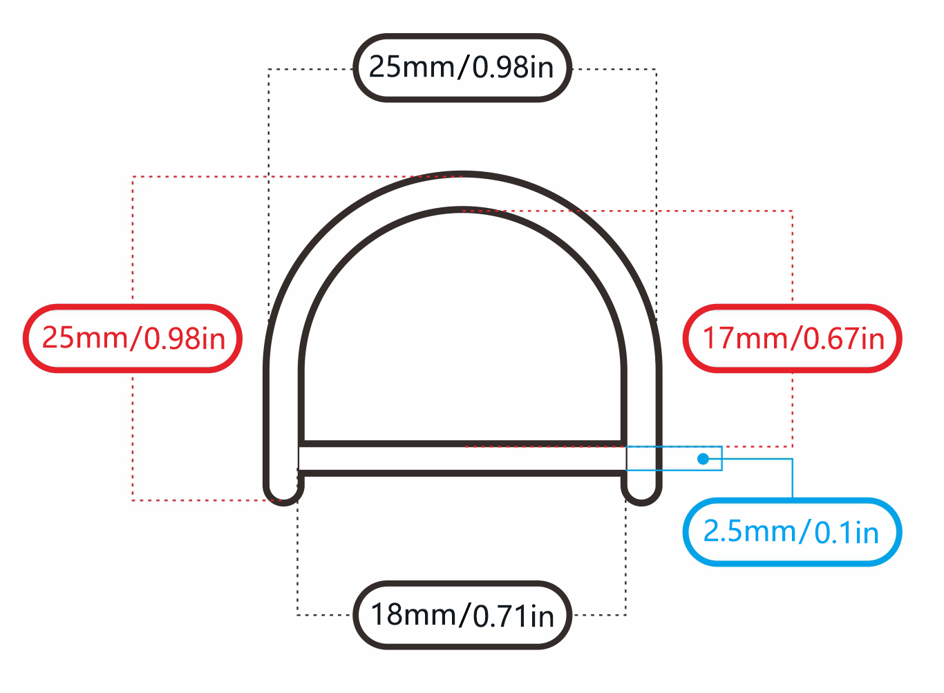 Nickel 18mm/0.71in